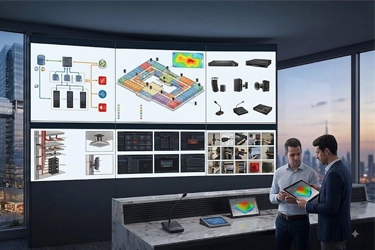 Professional PA system installation in a large Dubai building